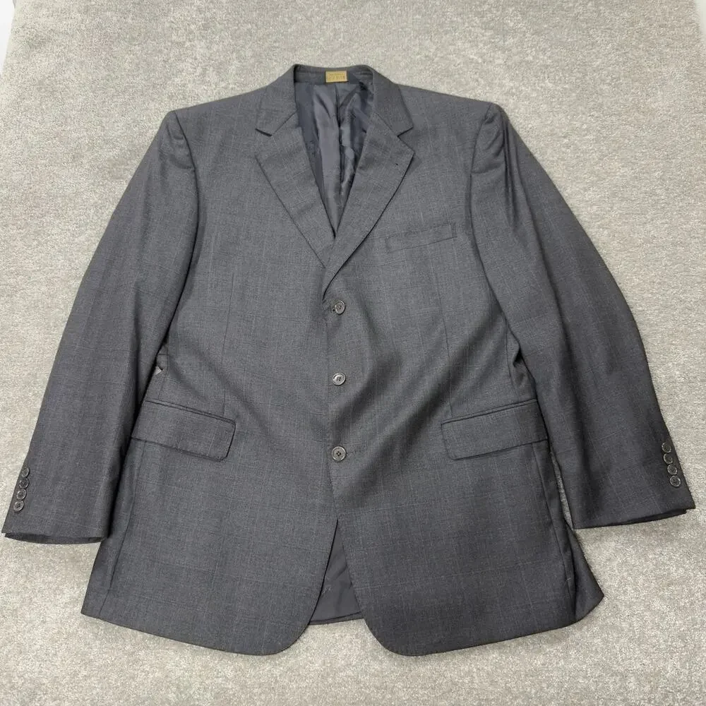Jos A Bank Signature Gold Mitchell Mens 48L Wool 3 Button Blazer Charcoal Preppy